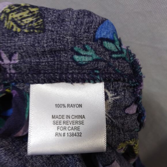 Modcloth Proactive Panache Purple Tropical Novelty Print Tie Neck Romper Size L - Picture 8 of 9